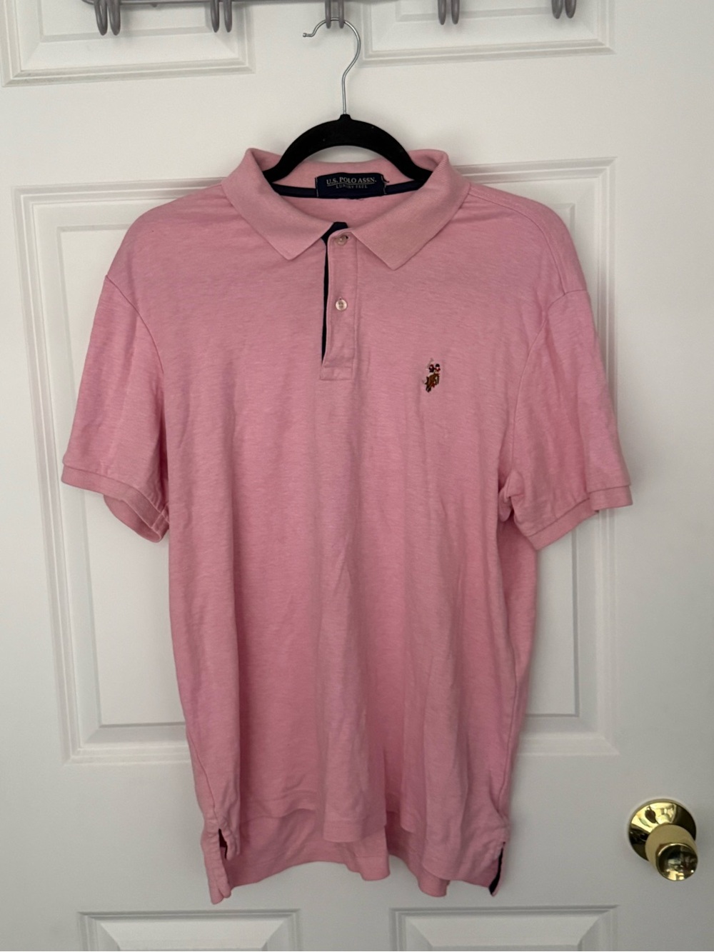 U.S. Polo Assn. Men's Light Pink Polo Shirt with Embroidered Logo